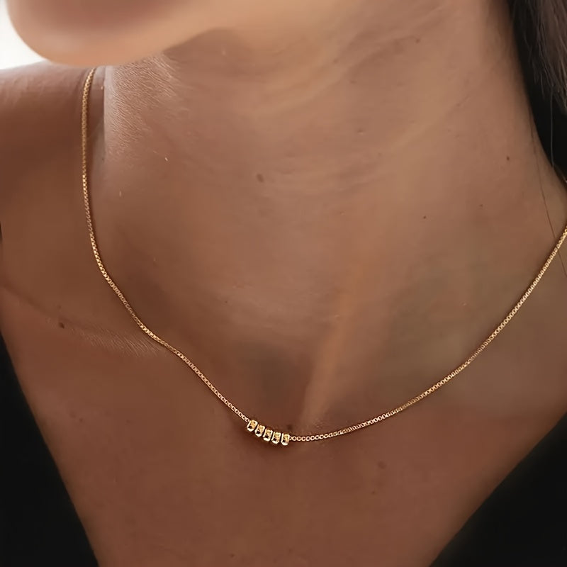 Collar con Colgante Redondo Distinción - Chapado en oro de 18K