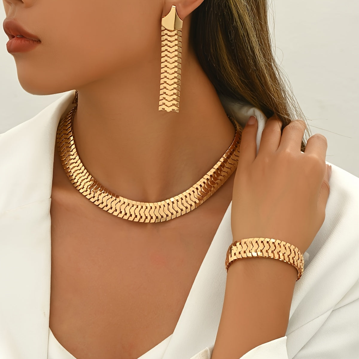 Conjunto Elegancia Serena – Bañado en oro de 18k
