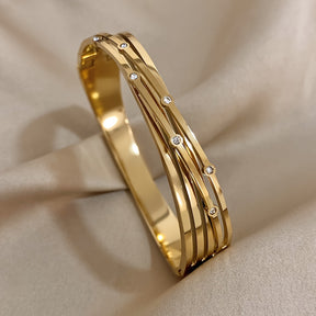 Pulsera con Circonitas Serena - Bañado en oro de 18k
