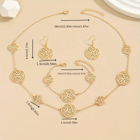 Conjunto Reina Circular – Lujo intemporal bañado en oro de 18k