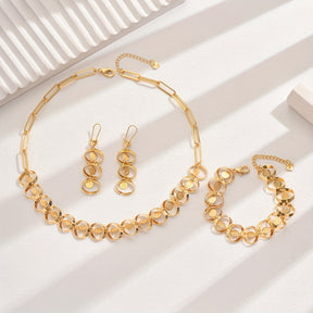 Conjunto Elegancia Moderna – Bañado en oro de 18k