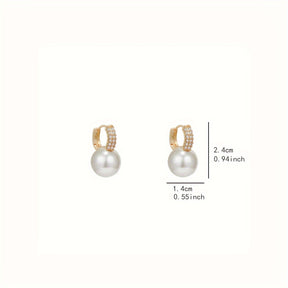 Aretes de Perlas con Circonia Pura Distinción – Bañado en oro de 18k