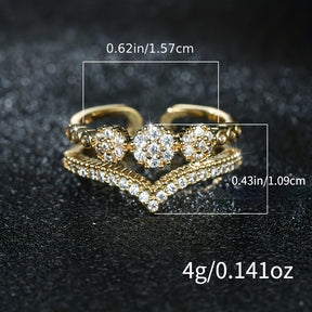 Anillo Ajustable con Circonias Plenitud - Bañado en oro de 18k