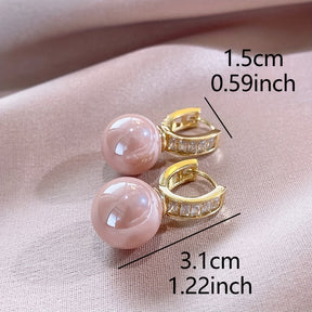 Aretes de Perlas con Circonia Imperial – Bañado en oro de 18k