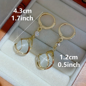 Aretes de Aro con Colgante de Perlas – Bañado en oro de 18k