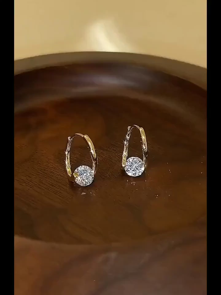 Aretes de Aro con Circonia Aura Dorada – Bañado en oro de 18k